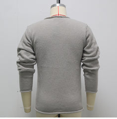 European And American Style Oblique Placket Thick Needle Sweater