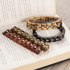Men’s Trendy Retro Wooden Beaded Bracelet