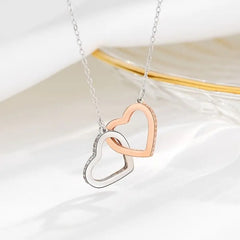 Simple Two-tone Heart Buckle Stainless Steel Necklace