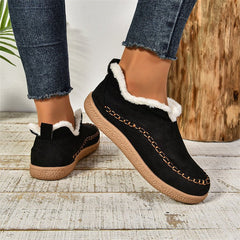 Women’s Warm Plush Ankle Boots – Cozy Slip-On Winter Snow Shoes