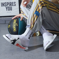Men’s Summer Basketball Slippers – Thick-Soled Outdoor Fashion Slides