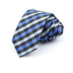 Casual Business Tie For Men Skinny Tie Fashion Polyester Plaid