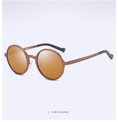 Vintage Style Aluminum Magnesium Sunglasses Full Round Frame For Men