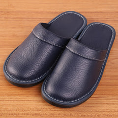 Men’s Leather Slippers – Four Seasons Indoor House Shoes