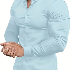Business Leisure Iron-free Solid Color Polo Collar Shirt
