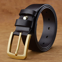 Men's Business Casual Retro Brass Pin Buckle Men's Belt