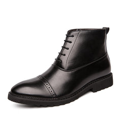 Retro Casual Fashion Business Leather Boots For Men