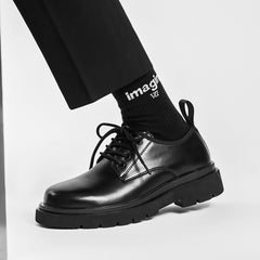 Men's British Style Black Formal Leather Shoes