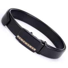 Men's Automatic Buckle Belt Mirror Acrylic Iron Button Business Casual Belt