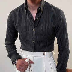 Spring Long Sleeve Shirt Male British Business Dress