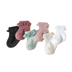 Spring And Summer 6 Pairs Baby  Girl Lace Socks Tube Socks