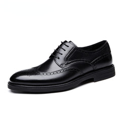 Men's Carving Brogue Business Formal Wear Leather Shoes