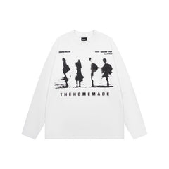 New Real Shot American Street Fashion Printed Long Sleeve T-shirt