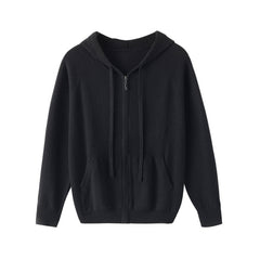 Hooded Casual Sweatshirt Knitted Cashmere Cardigan Zipper Men