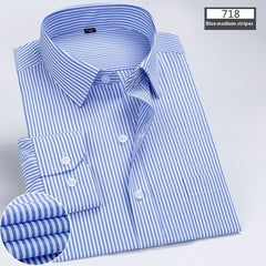 New Business Striped Spring And Autumn Men's Long-sleeved Shirt