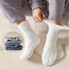 Men's Winter Warm Fuzzy Coral Fleece Socks Wome Velvet Thickened Home Sleeping Floor Socks