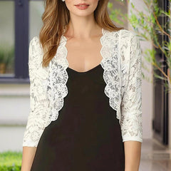 Cropped Lace Cardigan