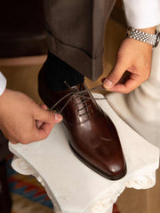 Men's Business Formal Wear Leather Handmade Shoes - Brogue Style