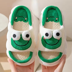 Men’s Frog Slippers – Funny Cartoon Animal Plush Indoor Shoes