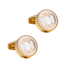 Round Style Accessories Enamel Copper Cufflinks For Men