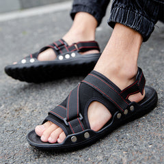 Men’s Casual Roman Sandals with Velcro Straps