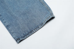 Men’s American Retro Multi-Pocket Distressed Cargo Pants – Mid-Waist, Straight-Leg Cotton Streetwear Trousers