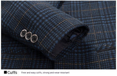 Spring Summer Slim-fit Casual Plaid Men's Suit