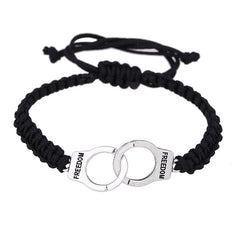 Men’s Woven Handcuff Bracelet – Adjustable Freedom Rope Bracelet