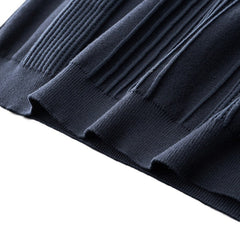 Men's Plus-sized Casual Round Neck Jacquard Sweater With Short Sleeves