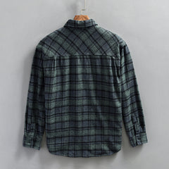 Men's Retro Plaid Long Sleeve Casual Shirt