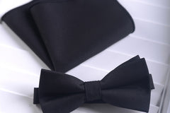 Solid Color Matte Bow Tie Men's Dress Suit Square Scarf Combination