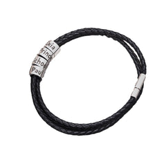 Men’s Black Leather Rope Bracelet – Minimalist Casual Fashion Accessory