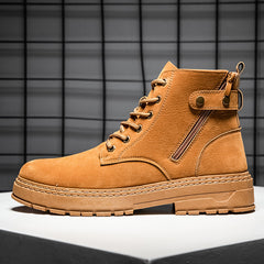 Round Toe Side Zipper Casual Martin Style Boots