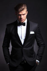 Men’s Black Slim-Fit Two-Piece Suit Set