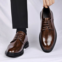Men’s Leather Dress Shoes – Autumn/Winter Lace-Up Formal Wedding Groom Shoes