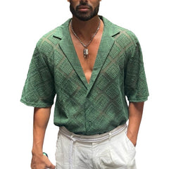 Men’s Breathable Lapel Casual Shirt – Short Sleeve