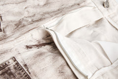 Punk Distressed Dirty Denim Cargo Pants Shorts Men