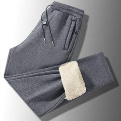Drawstring Fleece-Lined Windproof Soft Shell Casual Pants For Men