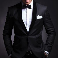 Men’s Black Slim-Fit Two-Piece Suit Set