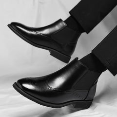 British Vintage Fleece-Lined Formal Business Boots For Men