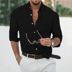 Men's Short Lapels Shirt Top Home Handsome