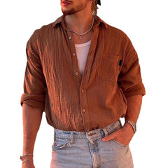 Men's Solid Color European And American Shirt