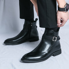 High-Top British Fall Winter Men Western Boots Men