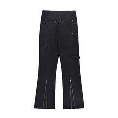 High Street Retro Rivet Flared Casual Pants