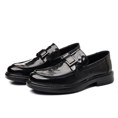Men's British Slip-On Pointed Leather Shoes