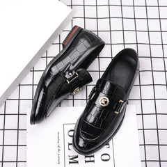 Men's Plaid Leather Business Casual Shoes
