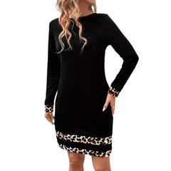 Leopard Print Long Sleeve Dress