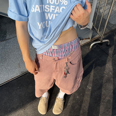 American Retro Washed Denim Shorts Men