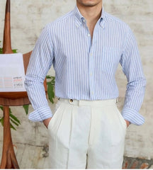 Business Striped Long-sleeve Shirt