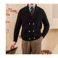 Men's Fall Winter Coat V-neck Sweater Trendy Simple